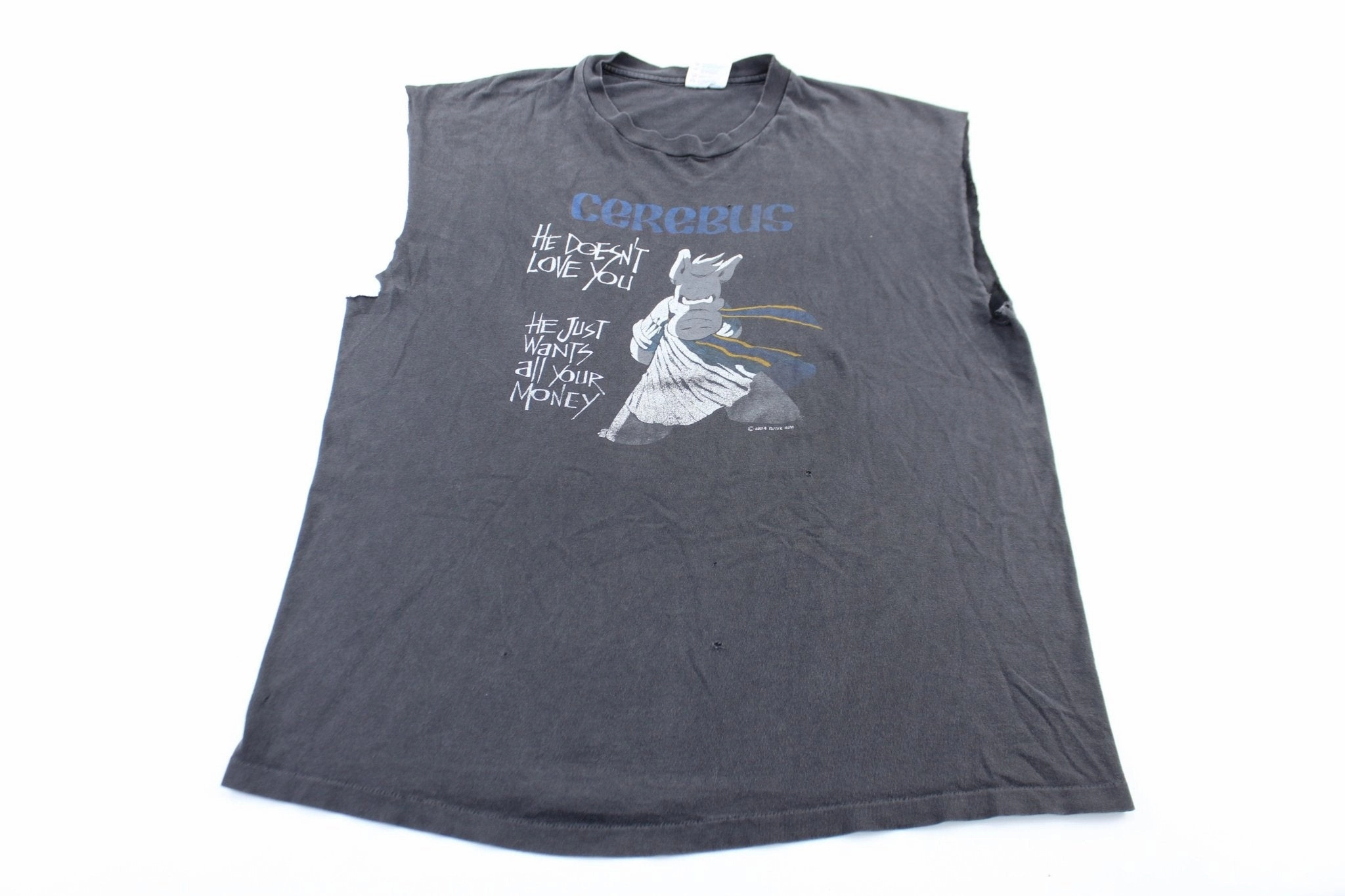 1984 Gerebus He Doesn't Love You, He Wants All Your Money Tank Top Refined fit Double Stitched Hem