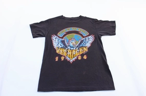 Eco friendly materials Sleek Waist 1984 Van Halen Tour Of The World T-Shirt