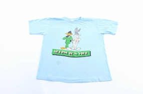 1986 Bugs Bunny & Daffy Duck Arlington Vice T-Shirt TaglessCollar