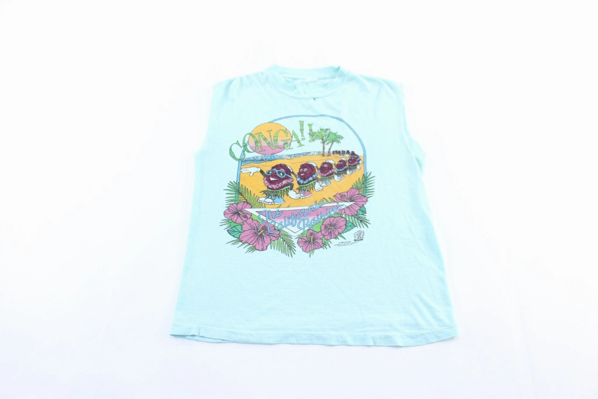 1987 The California Raisins Graphic Tank Top Roll Up Cuff System