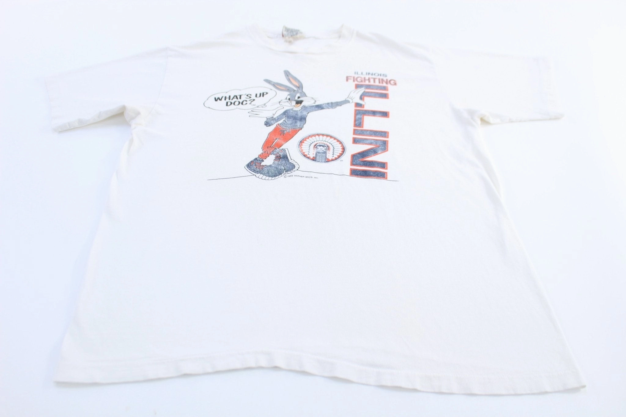 Comfortable Shape 1989 University of Illinois Bugs Bunny Graphic T-Shirt