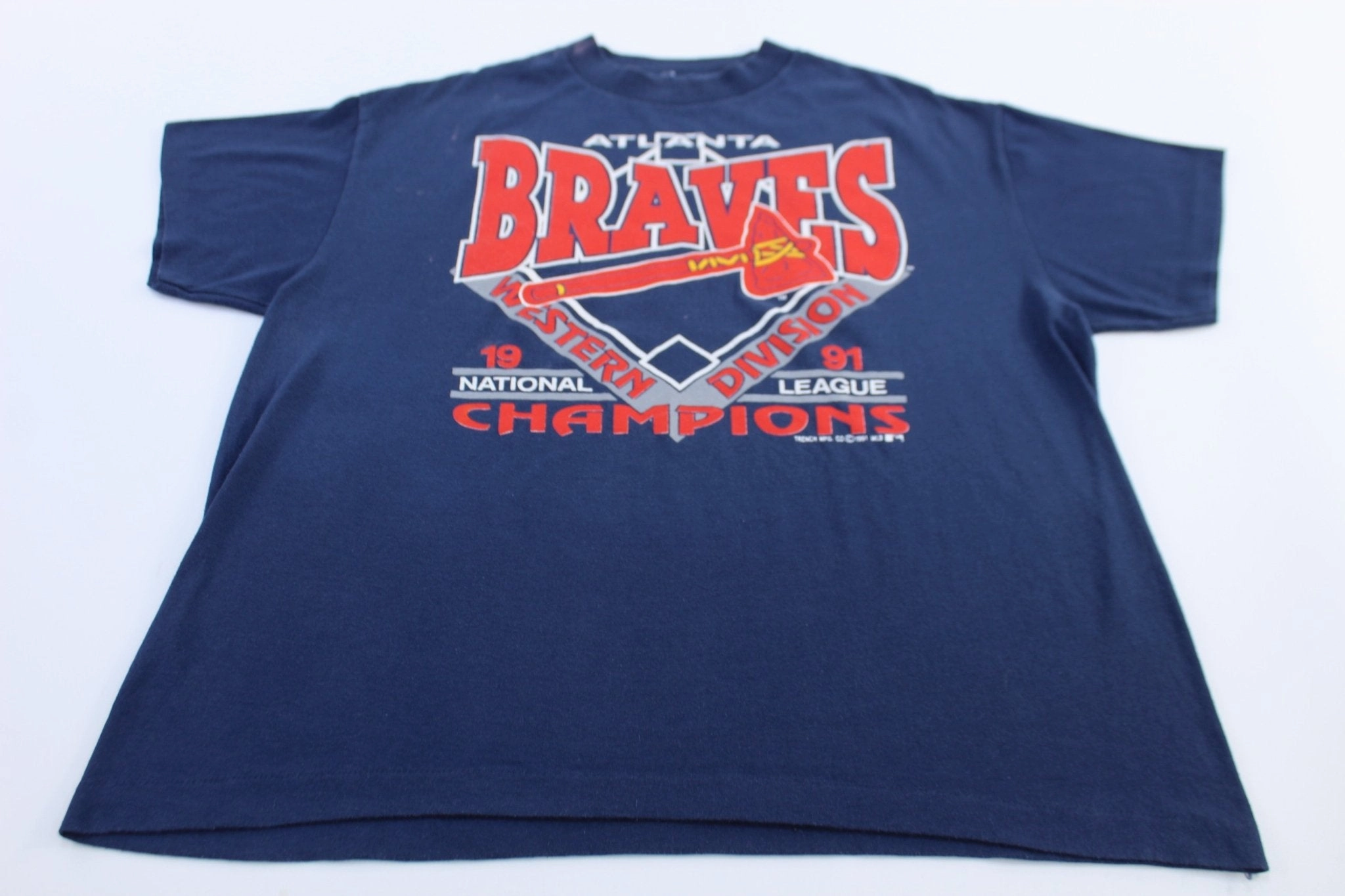 1991 Atlanta Braves Baseball Western Division Champions T-Shirt Minimal Design