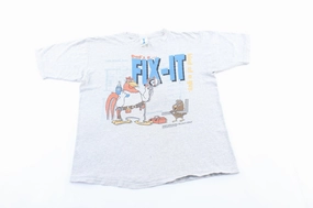 Fresh Comfort Style 1992 Foghorn & Henry Hawk Dad's A Fix It Graphic T-Shirt