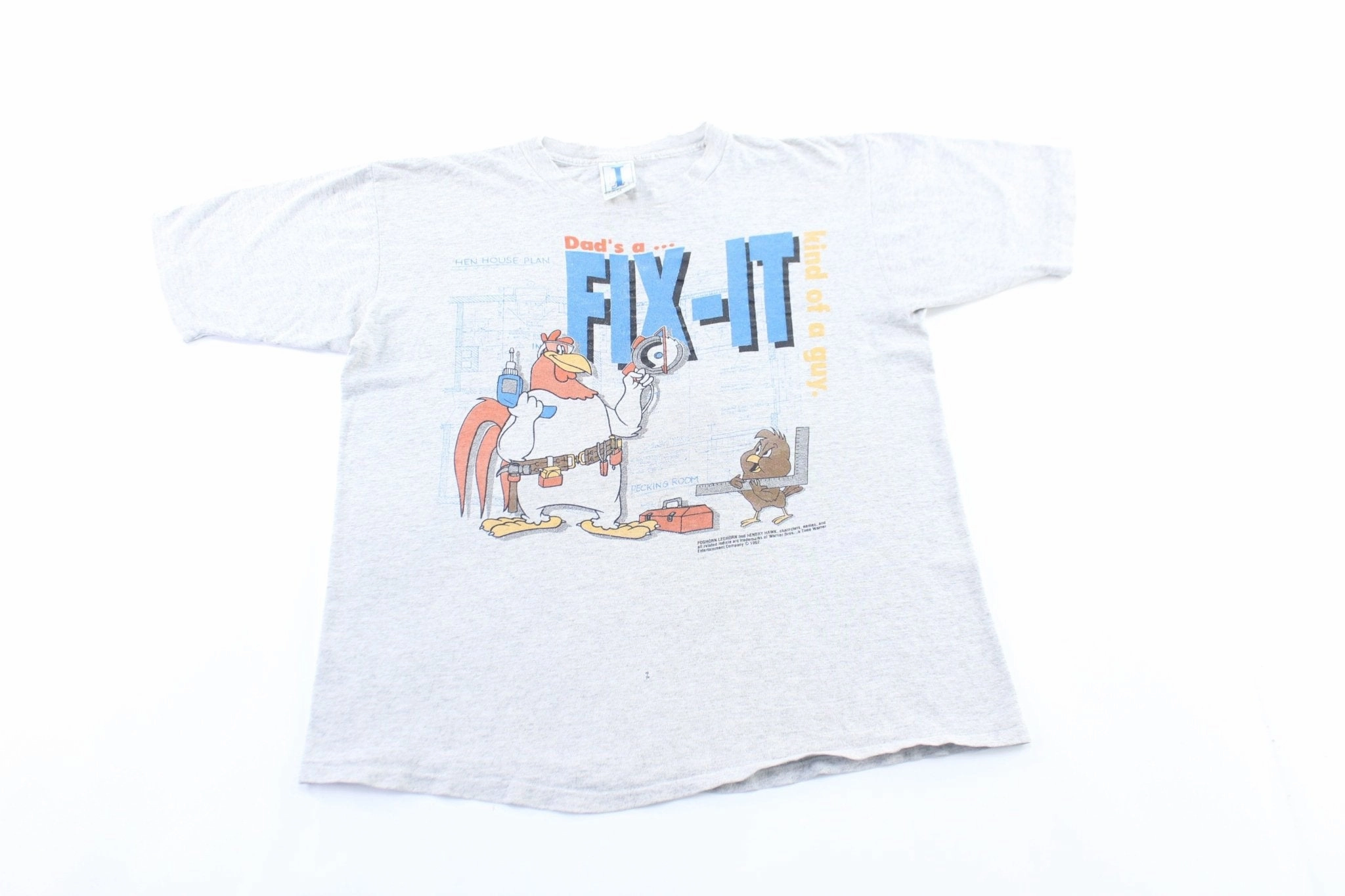 Fresh Comfort Style 1992 Foghorn & Henry Hawk Dad's A Fix It Graphic T-Shirt