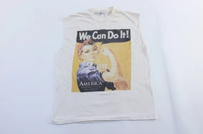 Matte Surface Finish Comfort Technology 1995 Rosie the Riveter America's Cup Graphic Tank Top