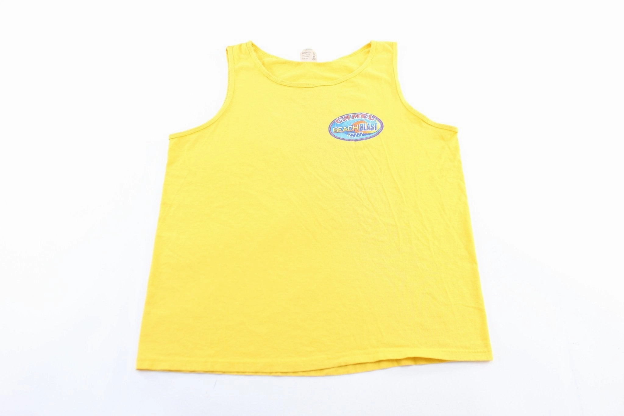 Non Restrictive Cuffs Low Bulk Material 1996 Camel Beach Blast Tank Top