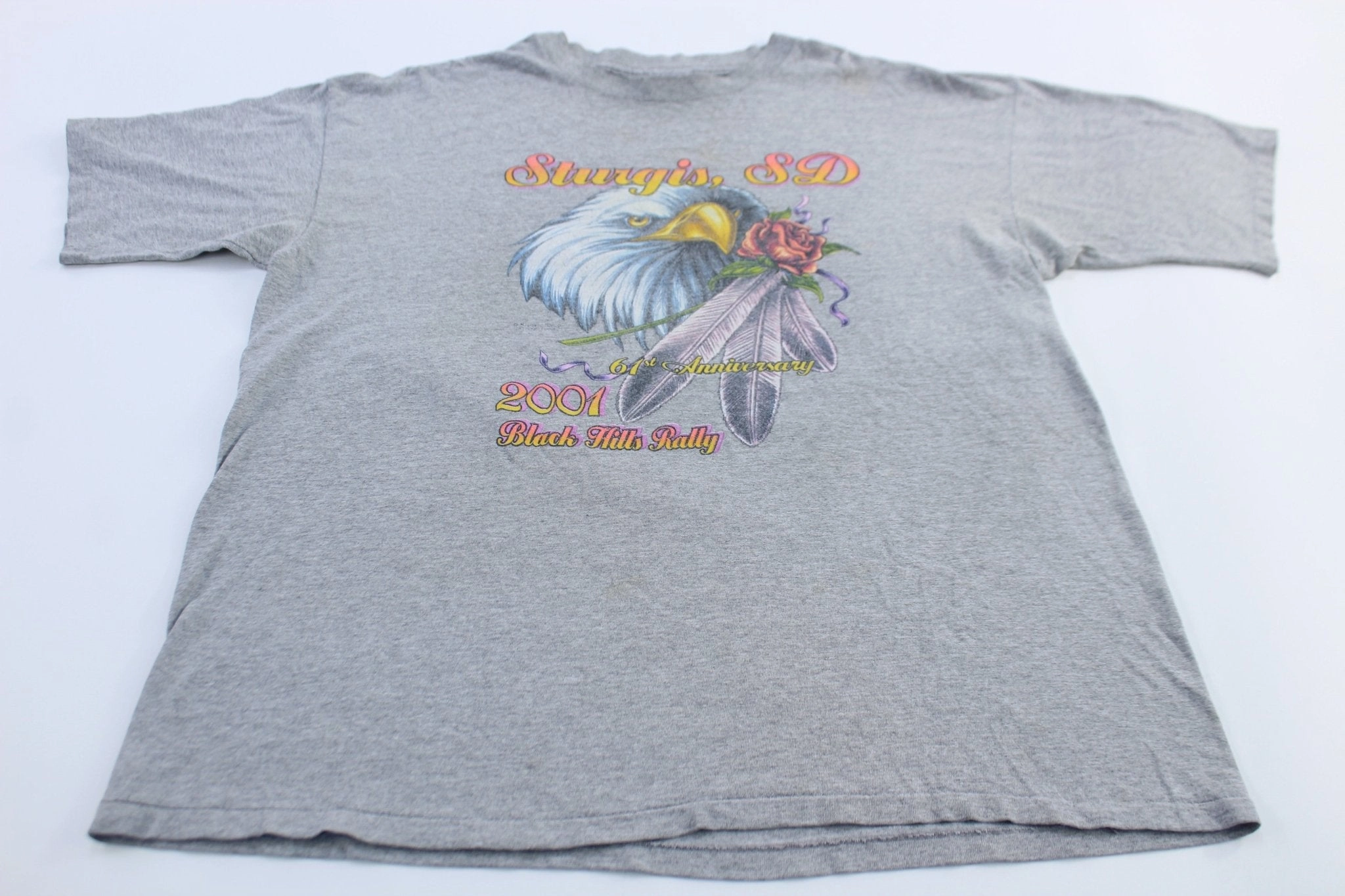 HeatResistantMaterial 2001 Black Hills Rally Sturgis, South Dakota Biker T-Shirt