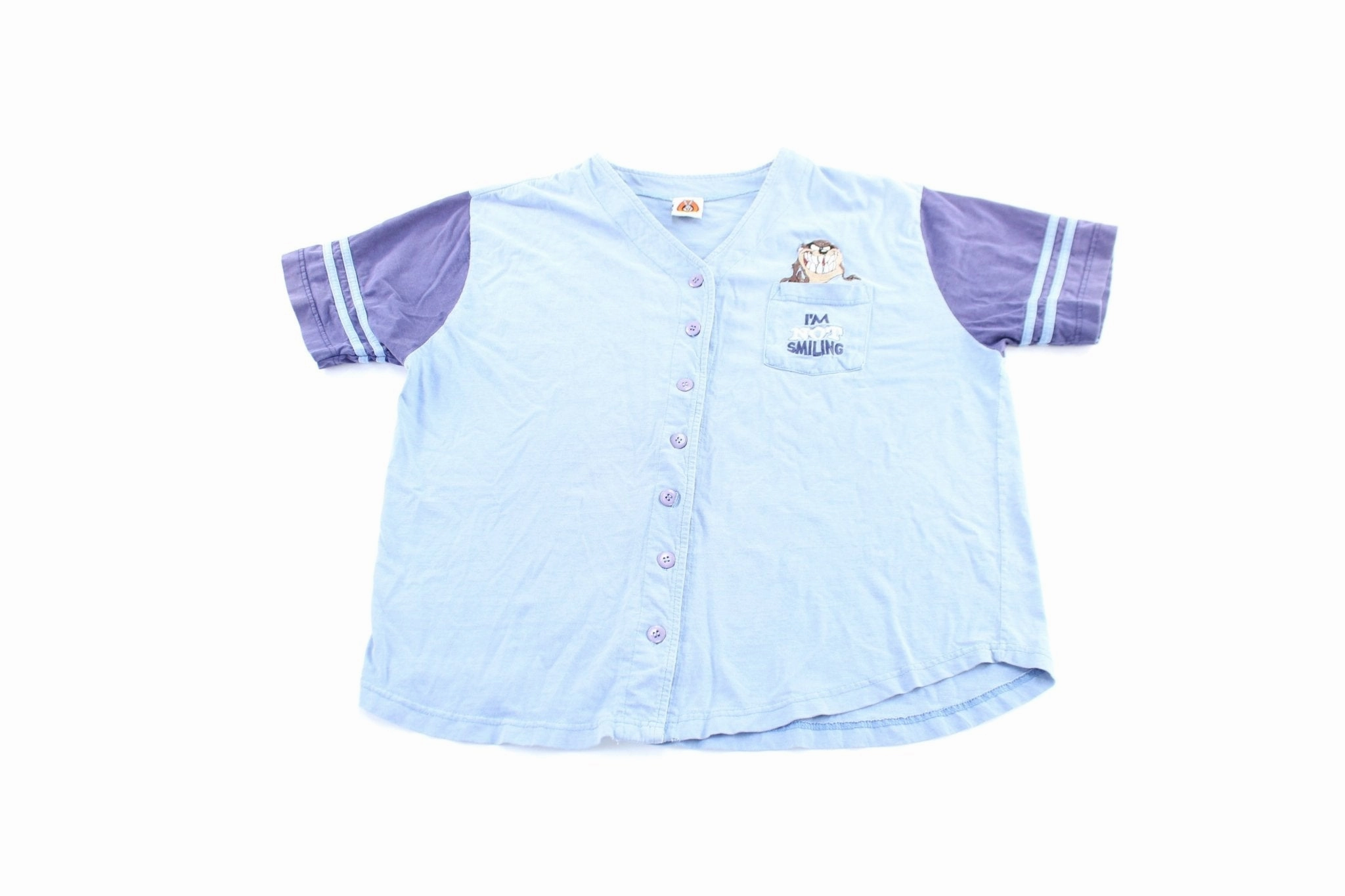 2001 Looney Tunes Embroidered Taz I'm Not Smiling Jersey Quick Adjust