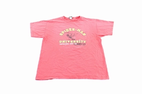 2002 Marvel Mad Engine Spider-Man University T-Shirt Reinforced Neckline