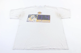 2004 Los Angeles Lakers Derek Fisher Game Winner Jersey T-Shirt Wrinkle Resistant Cloth