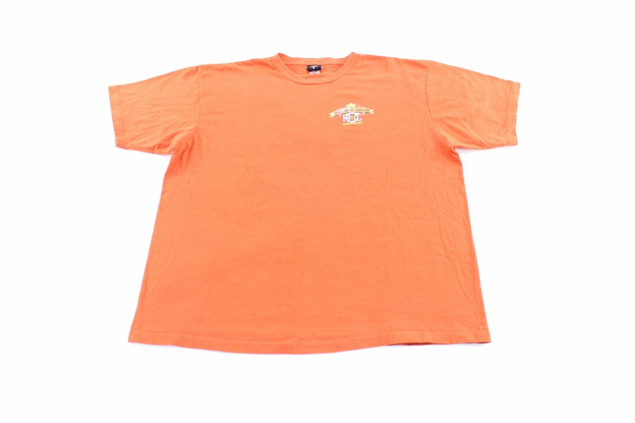 2005 Harley Owner's Group Saskatoon Canadian National Rally T-Shirt Garment Dyed Finish SeamlessSidePanels