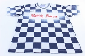 90's British Soccer All Over Print T-Shirt Perfect for Outdoors DurableStitching