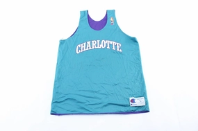 90's Champion Logo Charlotte Hornets Practice Jersey Durable Polyester Blend