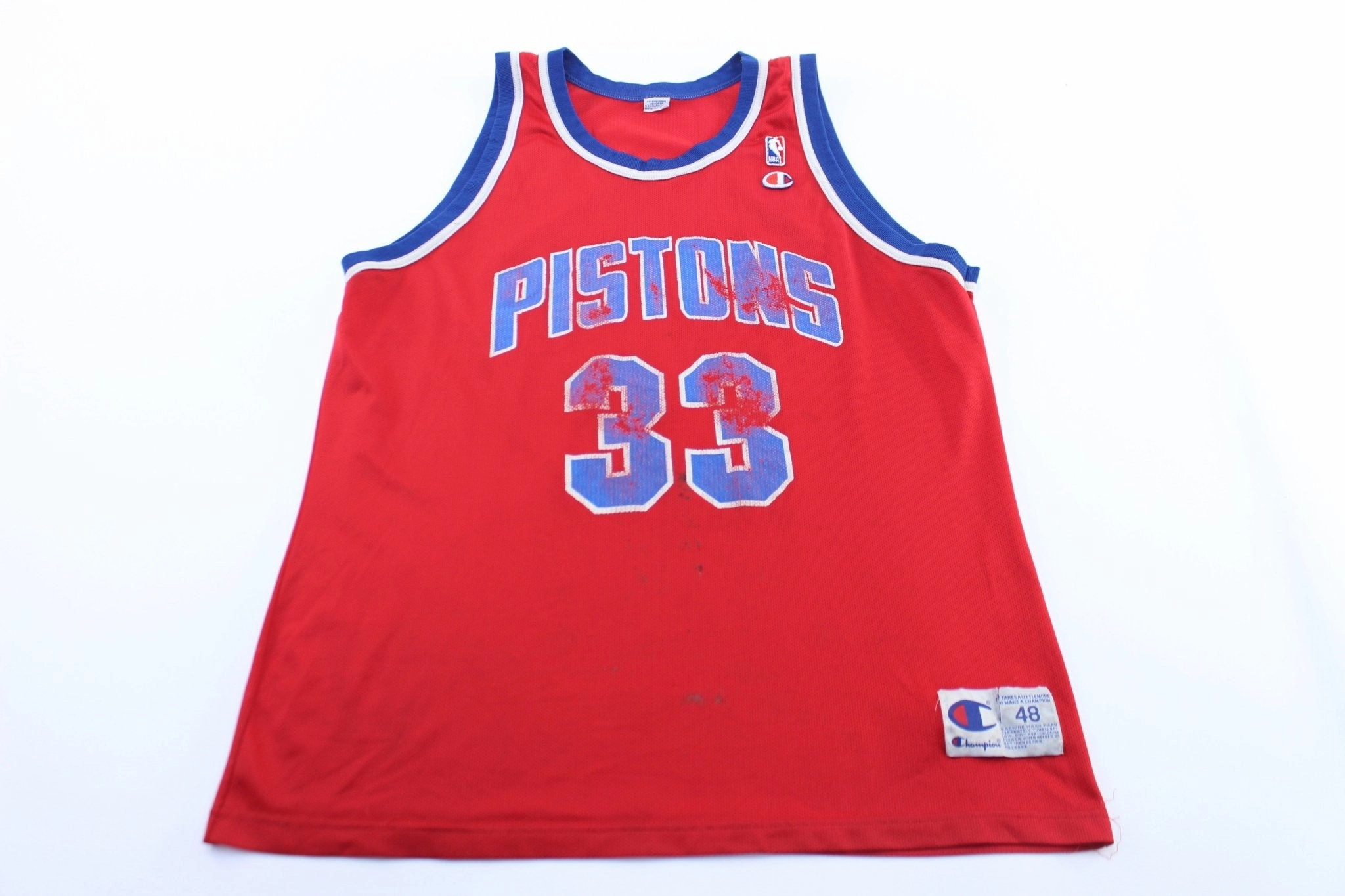 90's Detroit Pistons Grant Hill Champion Basketball Jersey Multi Zone Ventilation