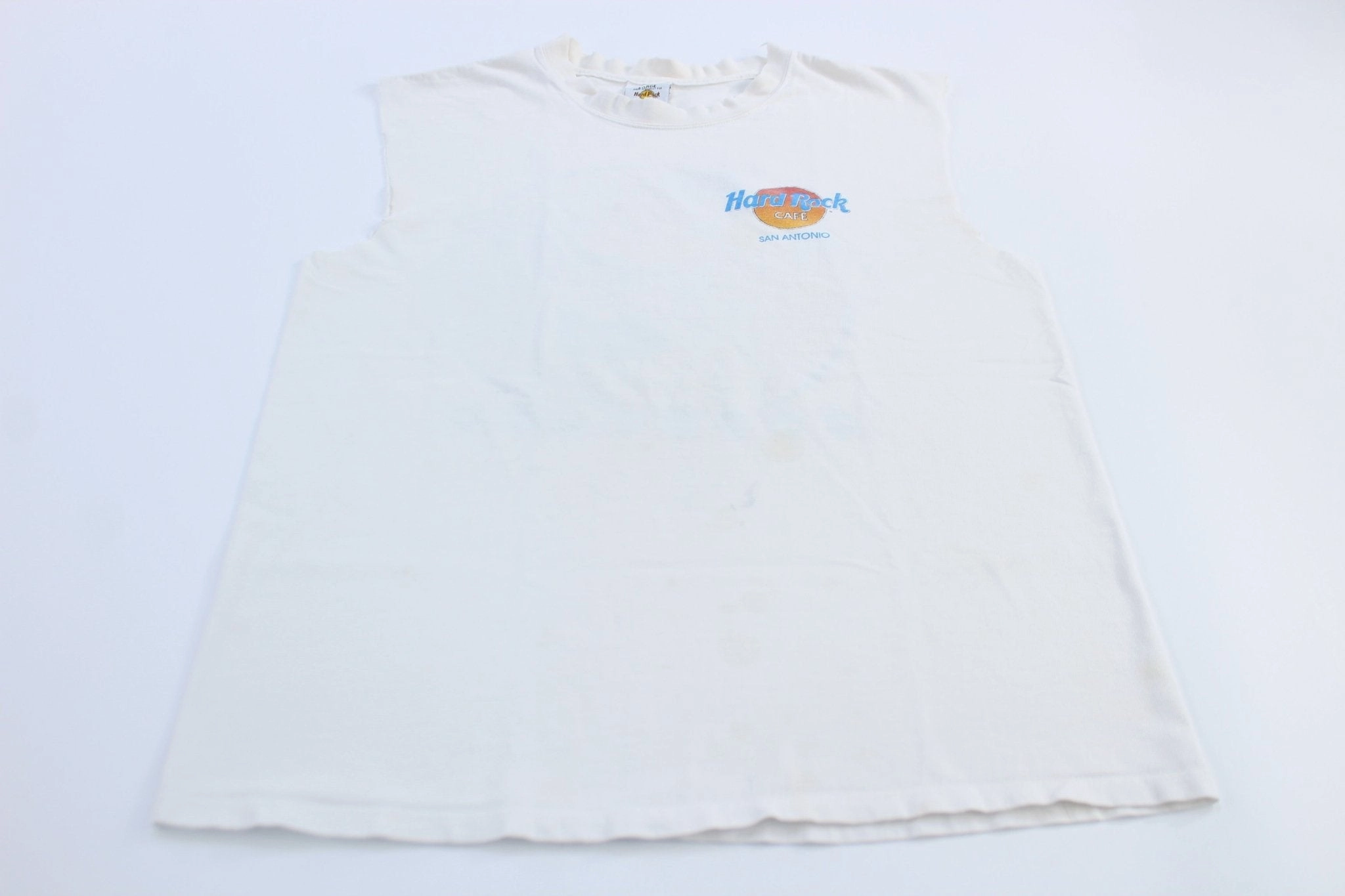 90's Hard Rock Cafe San Antonio, Texas Graphic Tank Top 3D Knit Texture Movement Support