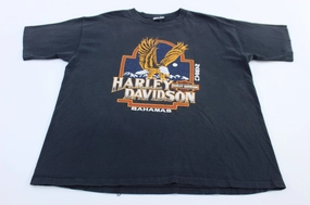 Breathable wear 90's Harley Davidson Motorcycles Bahamas T-shirt