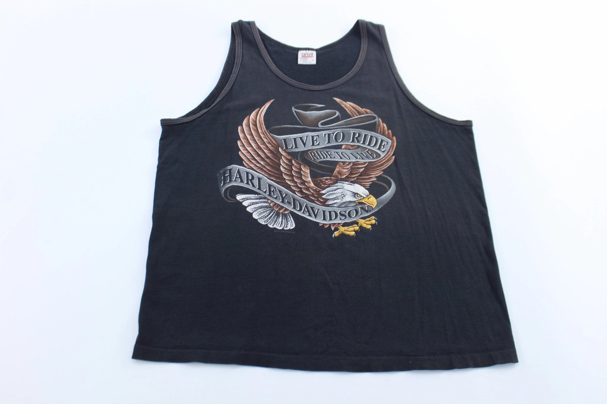 Athletic Silicone Trim 90's Harley Davidson Motorcycles Warren, Ohio Tank Top