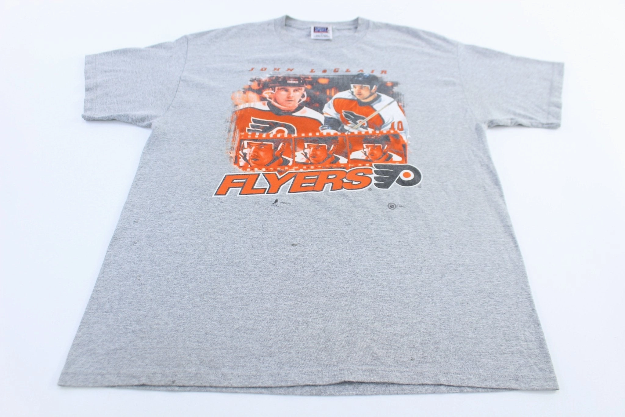 Cozy Layering 90's John LeClair Philadelphia Flyers Hockey T-shirt