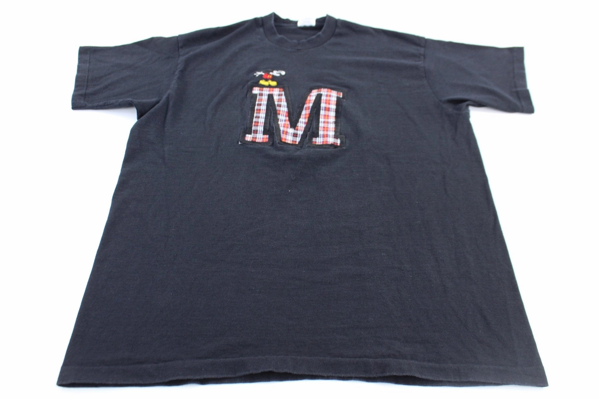 90's Mickey & Co. Embroidered Mickey Mouse T-Shirt Slim Style Stylish