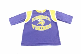 90's Minnesota Vikings Football T-Shirt Stretchable Collar Band All-Weather Wear