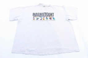 90's The Disney Store Magnificent 7 Dwarfs T-Shirt Minimal Layers Smooth Neckline