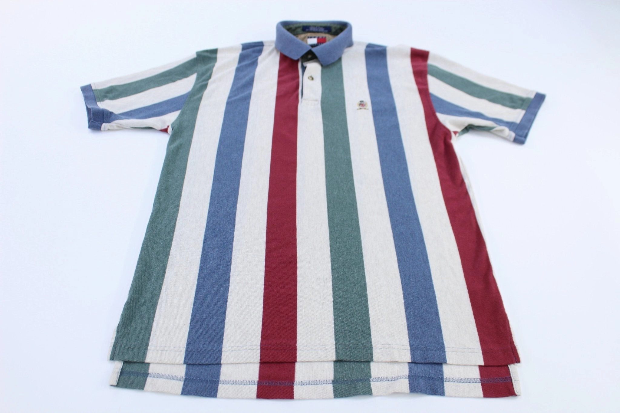 Chic And Comfortable 90??s Tommy Hilfiger Multicolor Button Up Polo
