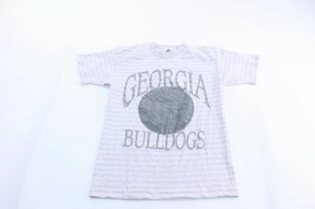 90's University of Georgia Bulldogs Striped T-Shirt Essential Wardrobe