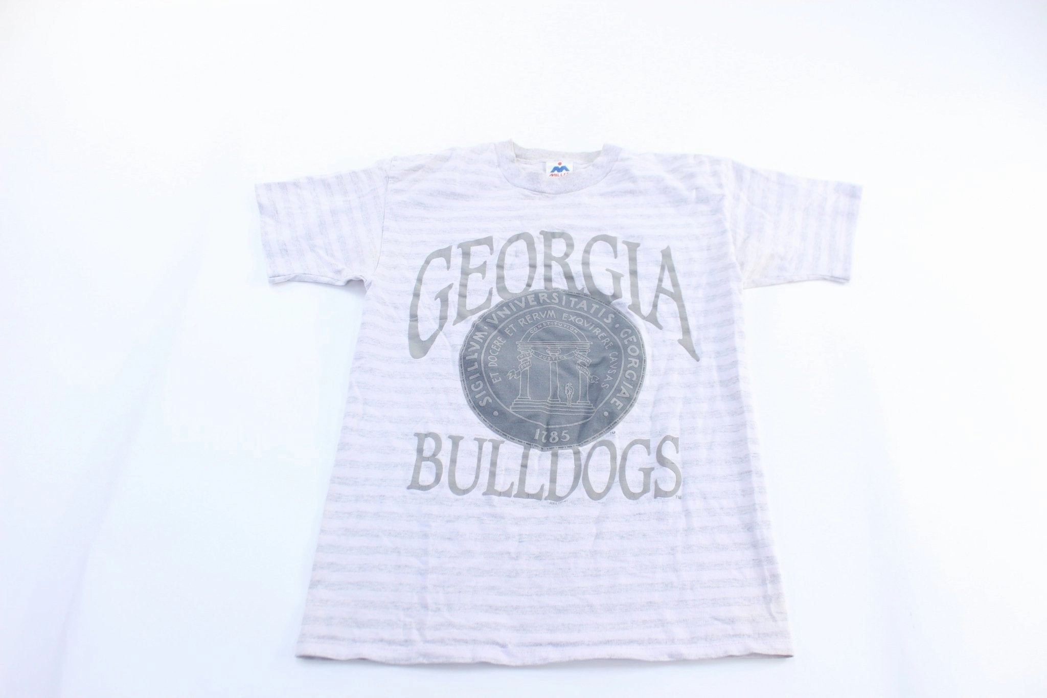 90's University of Georgia Bulldogs Striped T-Shirt Essential Wardrobe