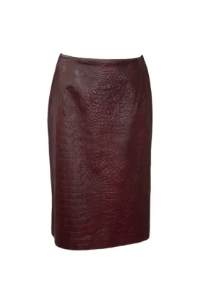Basic Layers Oscar de la Renta Women??s Maroon Skirt 10P