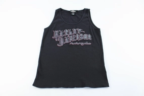 Women's Harley Davidson Motorcycles Bedazzled Tank Top Comfortable apparel Fit Tech