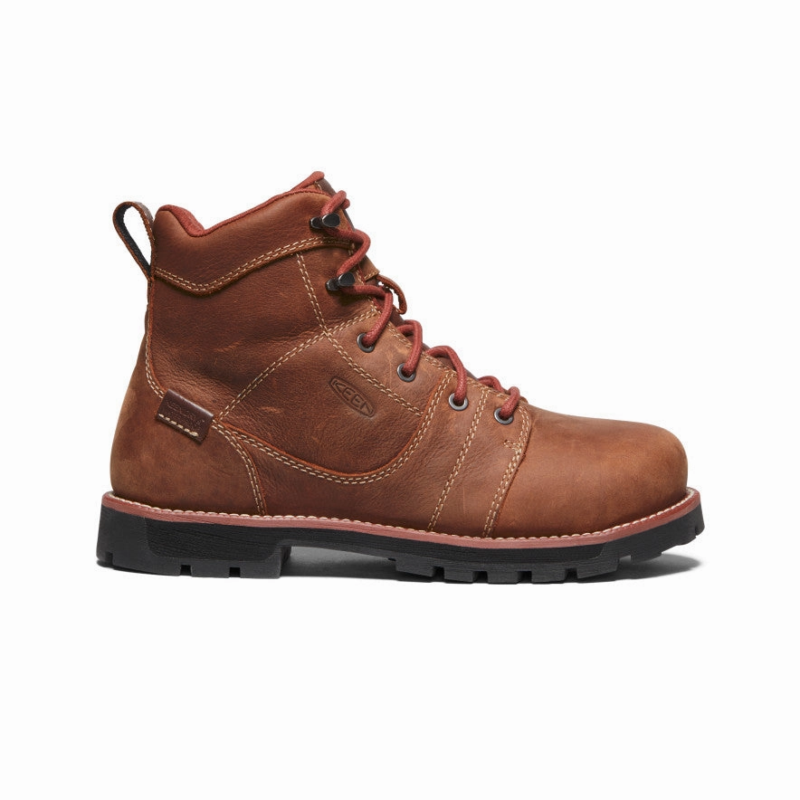 Women's Seattle 6" Waterproof Boot (Aluminum Toe)  |  Gingerbread/Black High Abrasion Liners Ventilated Mesh Panels