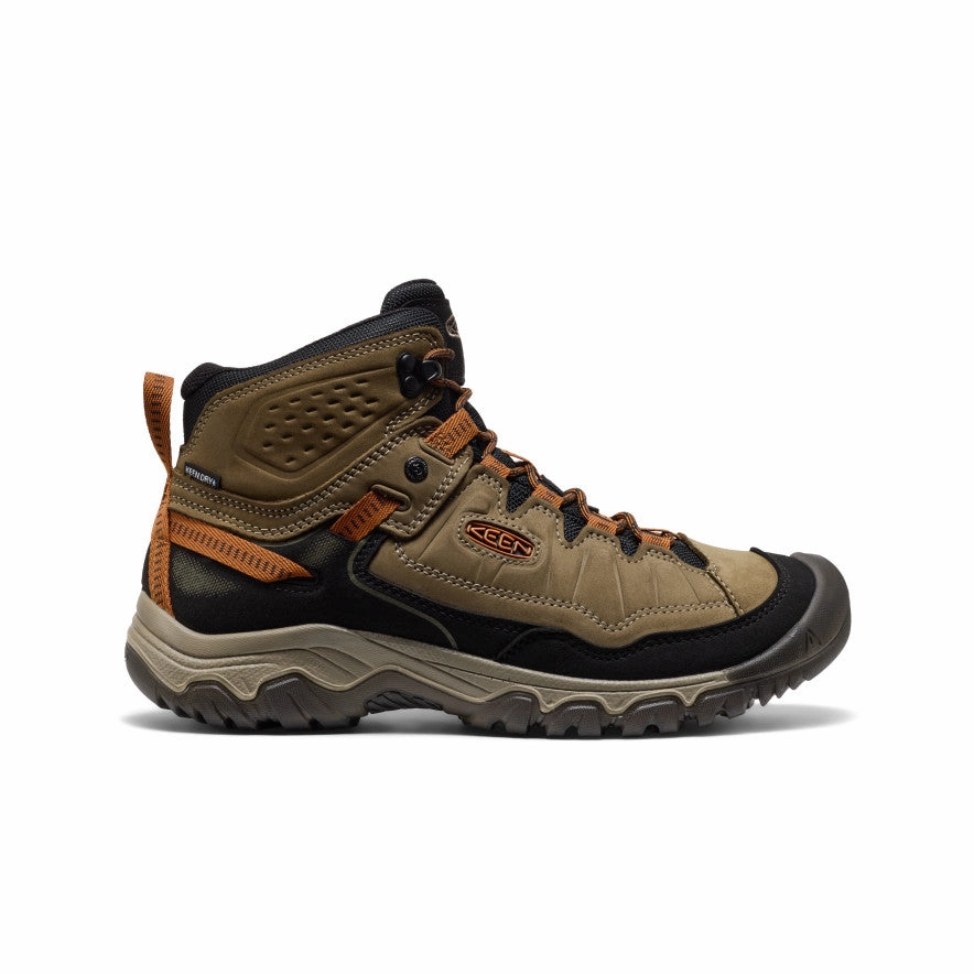 Comfortable Linings Elastic laces Men's Targhee IV Waterproof Hiking Boot  |  Sea Turtle/Roasted Pecan