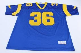 High Elasticity Fabric Non Binding Armholes 90's Logo Athletic #36 Yellow & Blue Football Jersey