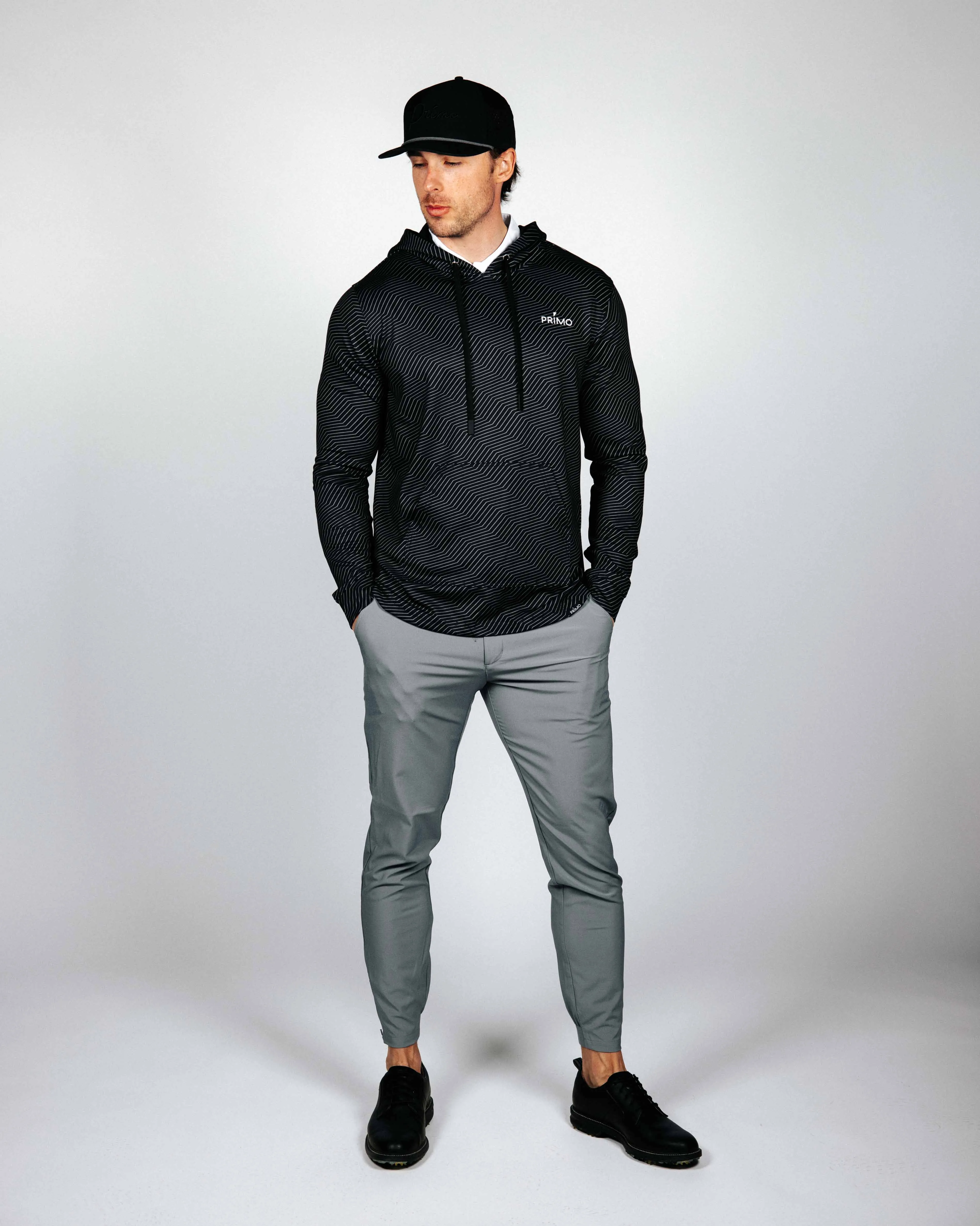 product holiday wearability Black Chevron Golf Hoodie