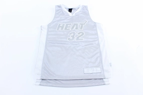 No Pressure Tagless Neckline Reebok Embroidered Miami Heat Shaquille O'Neal Silver Basketball Jersey