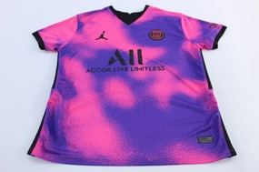 Jordan Embroidered Logo Paris Saint-German Pink & Purple Soccer Jersey Tensile Strength Fabric
