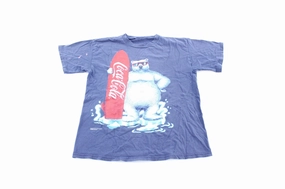 1995 Coca-Cola Polar Bear Promo T-Shirt Seam Free Edging Light Comfort
