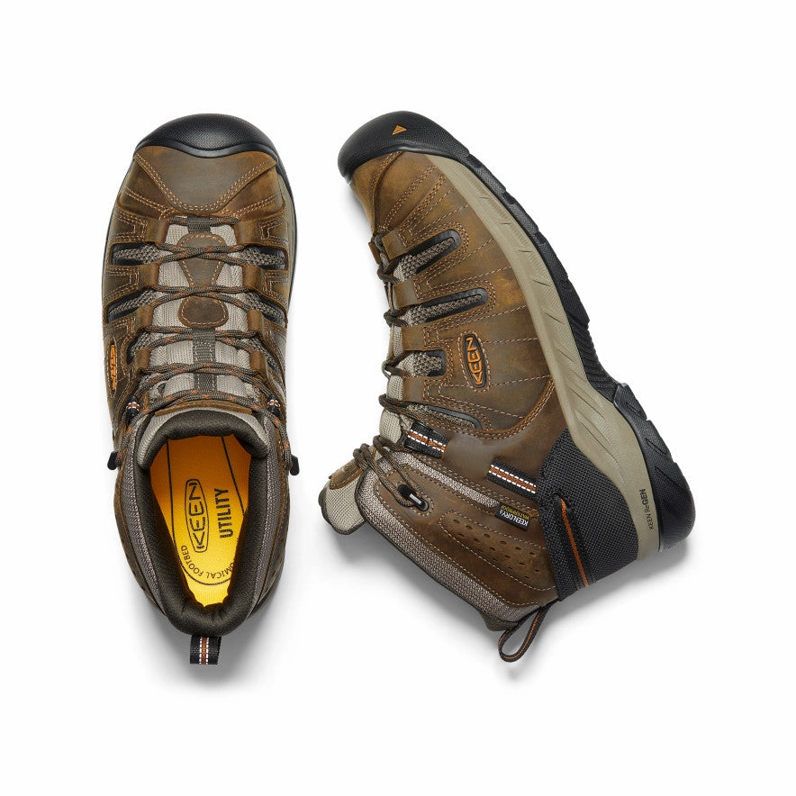 Men's Flint II Waterproof Mid (Soft Toe)  |  Black Olive/Brindle Comfortable Fit Socks All Purpose