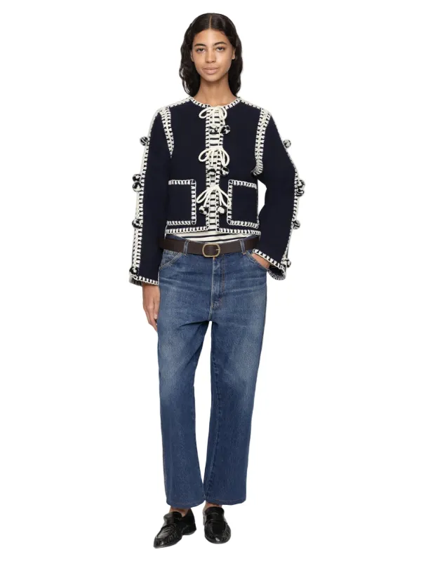 Magnetic Closure System evening Addison Jacket in Navy