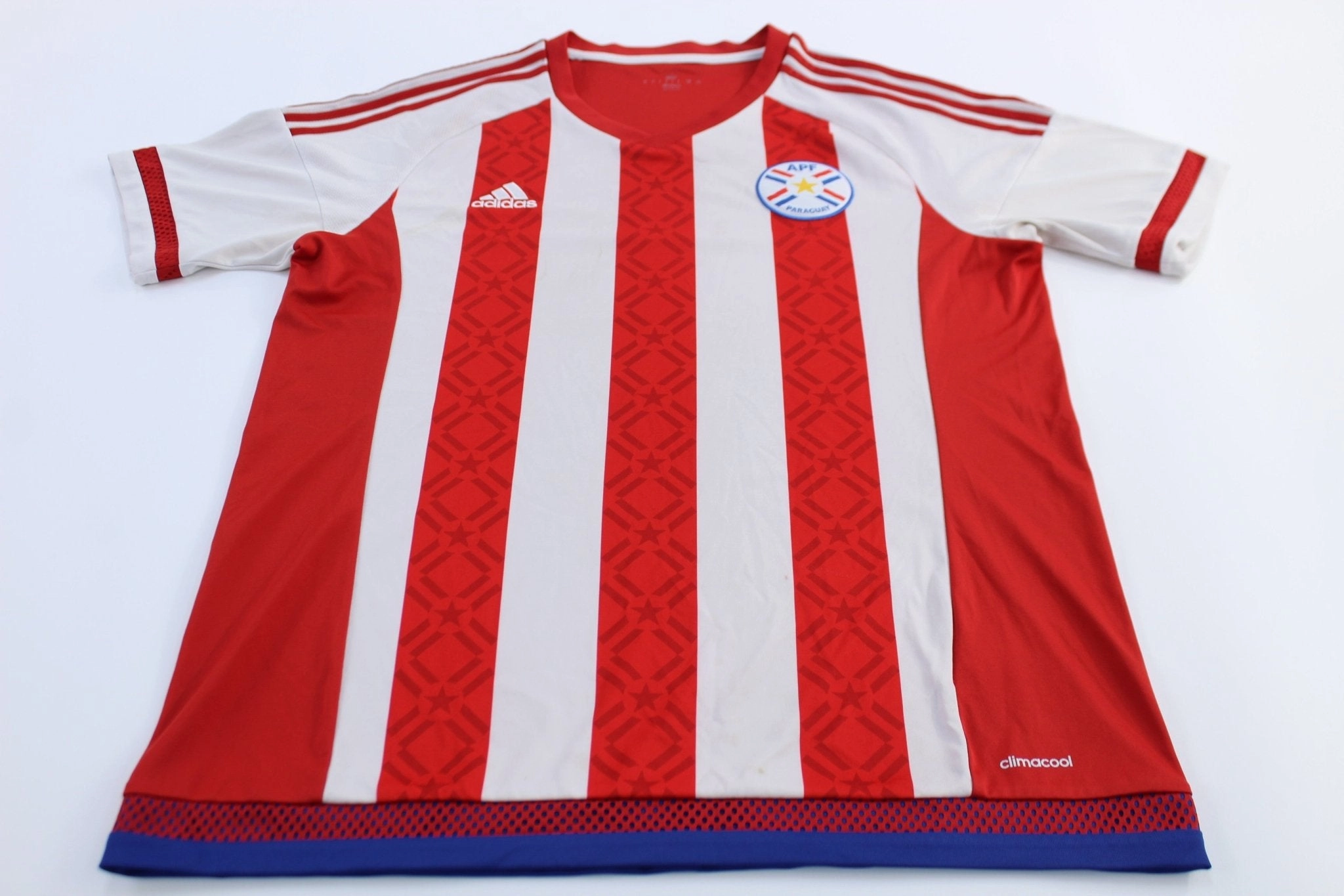 Double Layered Thermal Insulation Tight Feel Adidas Embroidered Logo APF Paraguay Striped Soccer Jersey