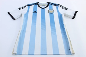 Adidas Embroidered Logo Argentina Striped Soccer Jersey Heat Balance Low Profile Stitching