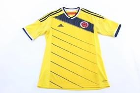 Adidas Embroidered Logo Colmbia Striped Soccer Jersey Total Ease Brushed Fleece Lining