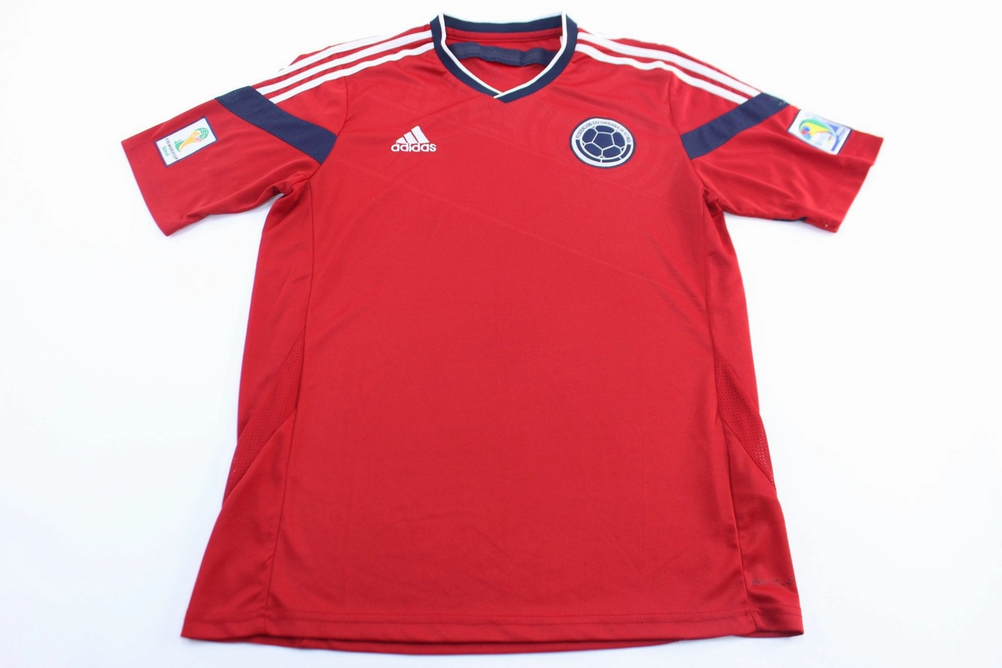 Adidas Embroidered Logo Columbia Red Striped Soccer Jersey subtle style Temperature Regulating Material