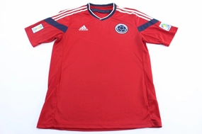 Adidas Embroidered Logo Columbia Red Striped Soccer Jersey subtle style Temperature Regulating Material