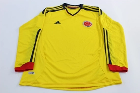 Adidas Embroidered Logo Columbia Striped LS Soccer Jersey Non Restrictive Tailoring Abrasion Resistant Fabric