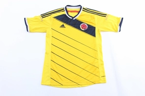 Adidas Embroidered Logo Columbia Striped Soccer Jersey Moisture Control Fabric