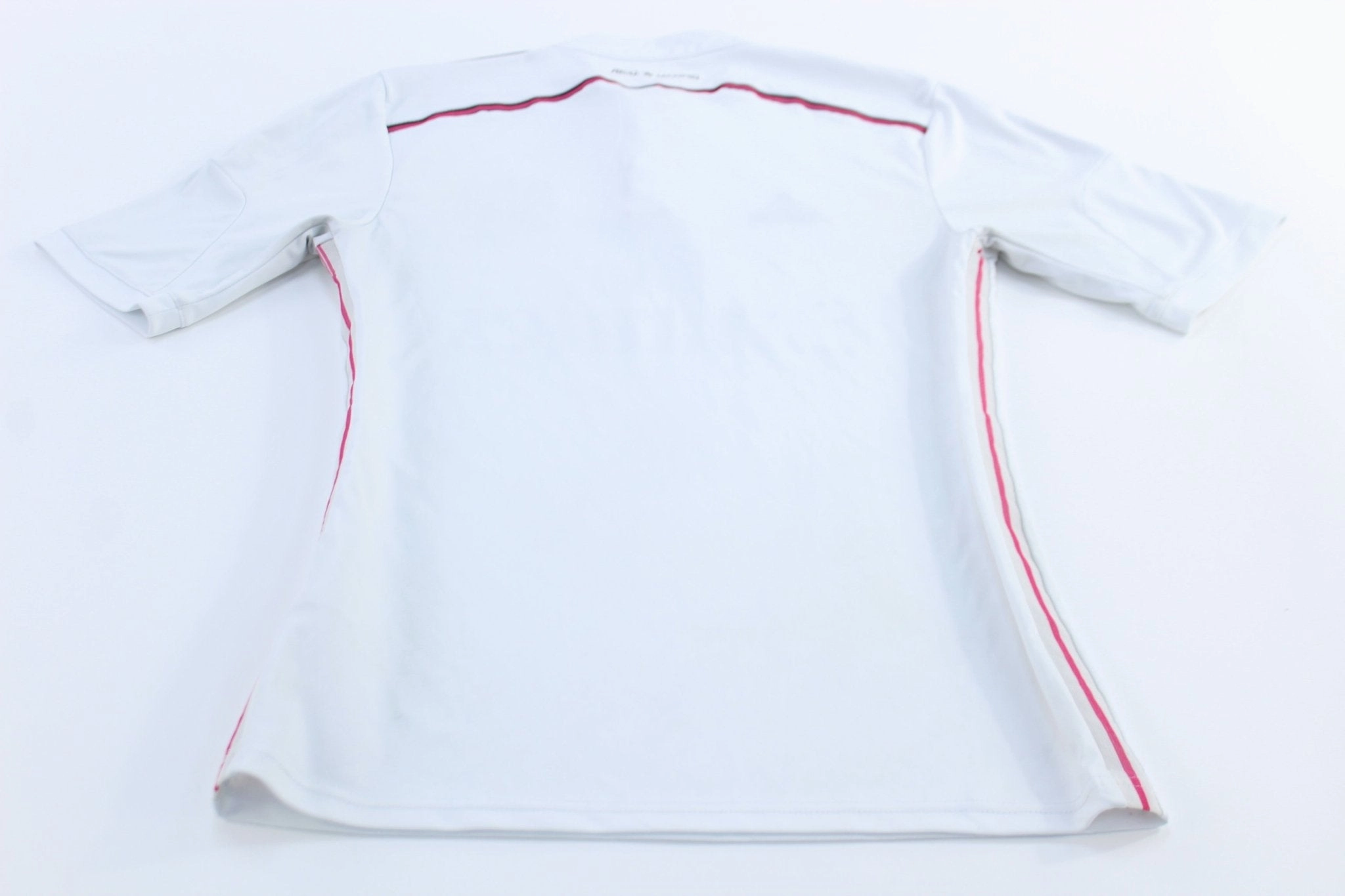 Under Layer Adidas Embroidered Logo Real Madrid Black & White Striped Soccer Jersey