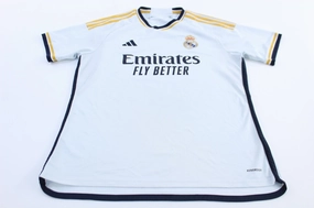 Adidas Embroidered Logo Real Madrid Striped Soccer Jersey Flexible Yoke Design Thermal Barrier Interlock