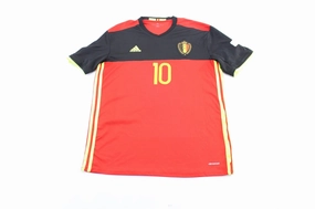 Adidas Embroidered Logo Royal Belgian Eden Hazard Soccer Jersey Stretchable Fabric