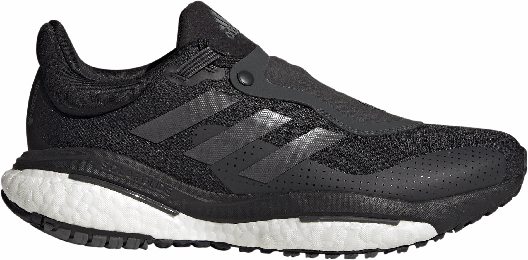 adidas Solar Glide 5 GORE-TEX Mens Running Shoes - Black lightweight foam running with a Velcro closure